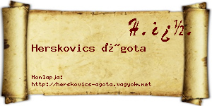 Herskovics Ágota névjegykártya