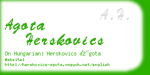 agota herskovics business card